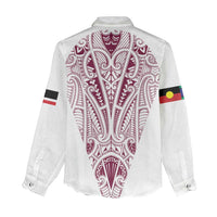 Queensland Maori Rugby Nga Hau e Wha Women Casual Shirt White Motif LT9 - Polynesian Pride