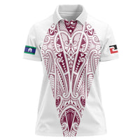 Queensland Maori Rugby Nga Hau e Wha Women Polo Shirt White Motif LT9 Female White - Polynesian Pride