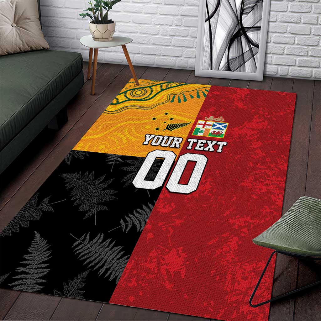 Custom British Lions-AUNZ Area Rug Australia-New Zealand Indigenous Motif