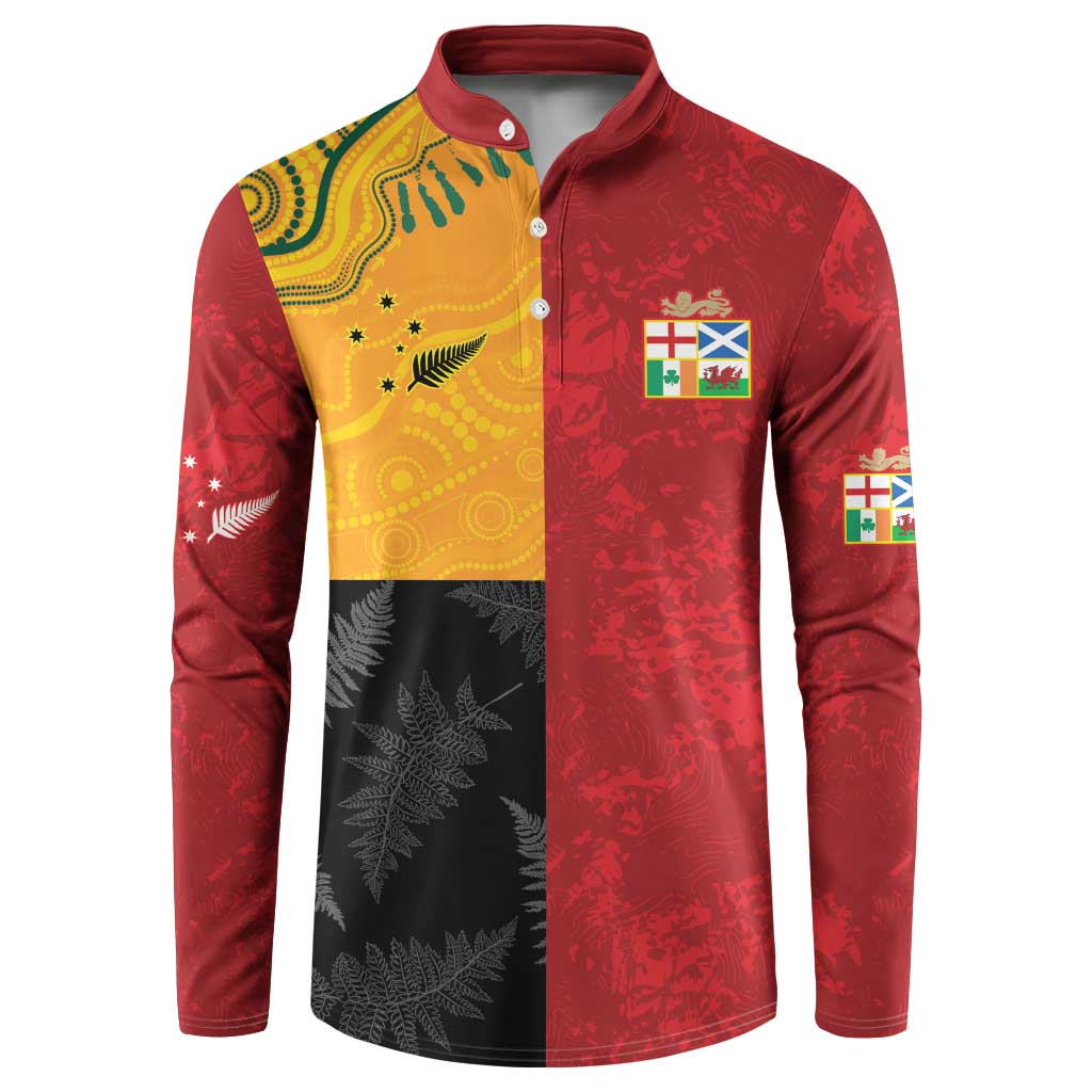 Custom British Lions-AUNZ Button Sweatshirt Australia-New Zealand Indigenous Motif