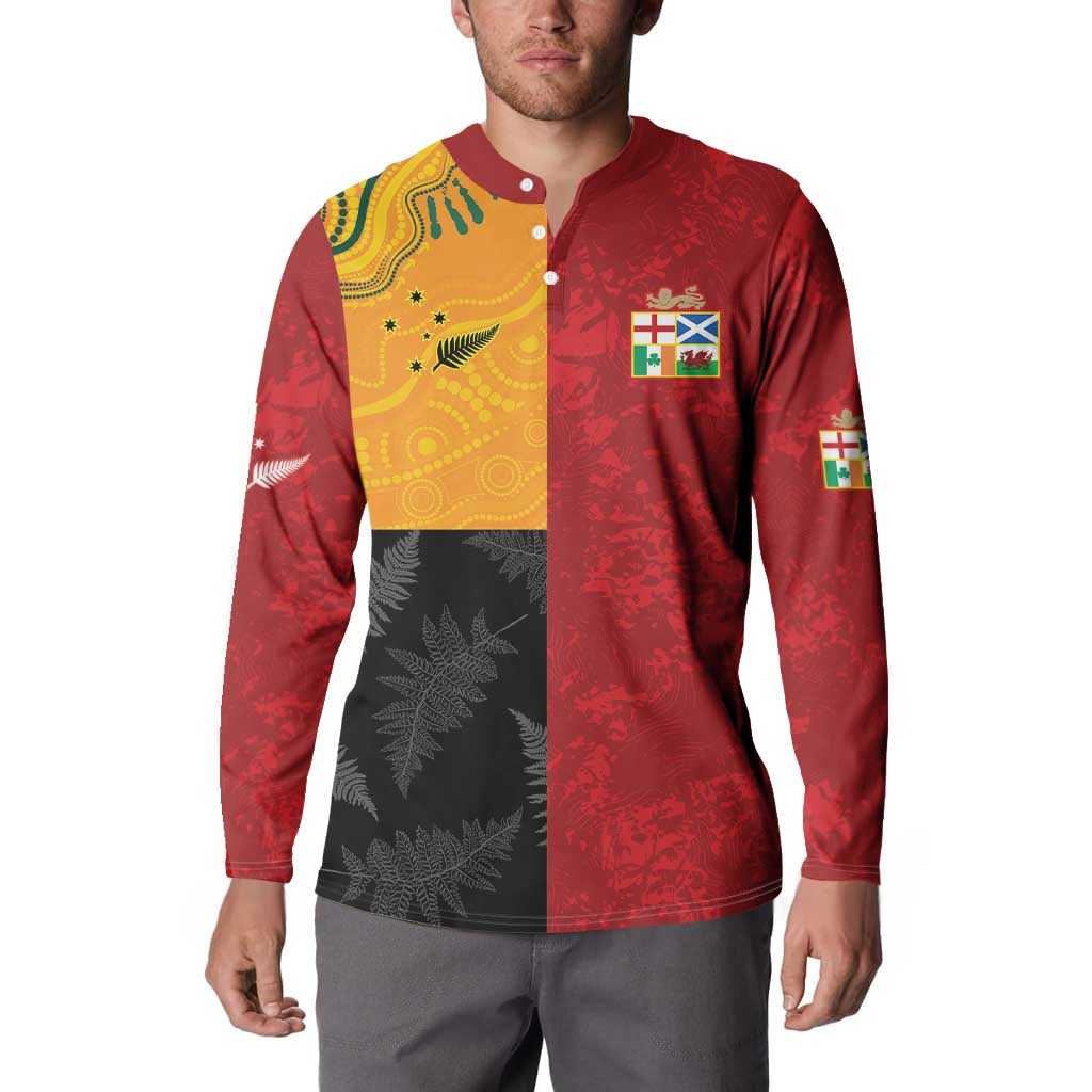 Custom British Lions-AUNZ Button Sweatshirt Australia-New Zealand Indigenous Motif