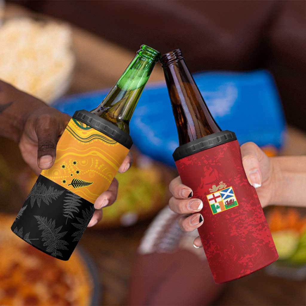 Custom British Lions-AUNZ 4 in 1 Can Cooler Tumbler Australia-New Zealand Indigenous Motif LT9 - Polynesian Pride