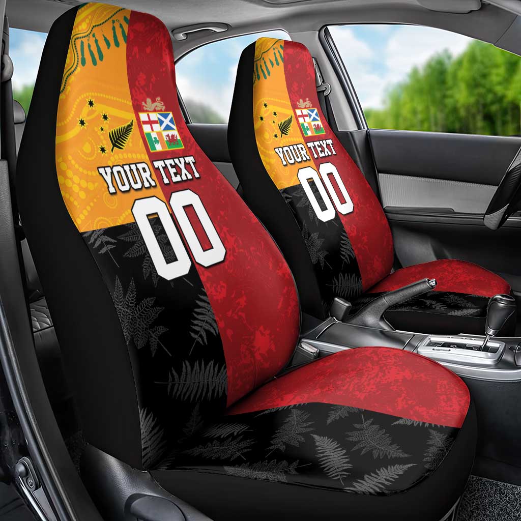 Custom British Lions-AUNZ Car Seat Cover Australia-New Zealand Indigenous Motif LT9 - Polynesian Pride