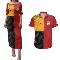 Custom British Lions-AUNZ Couples Matching Puletasi and Hawaiian Shirt Australia-New Zealand Indigenous Motif