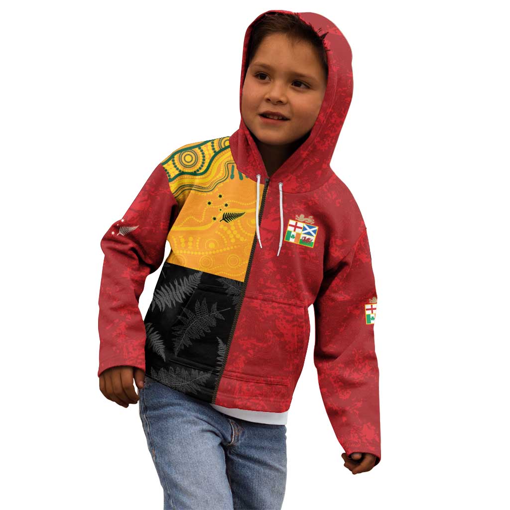 Custom British Lions-AUNZ Kid Hoodie Australia-New Zealand Indigenous Motif LT9 - Polynesian Pride