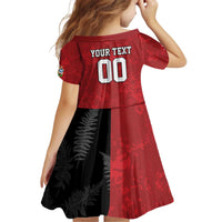 Custom British Lions-AUNZ Kid Short Sleeve Dress Australia-New Zealand Indigenous Motif LT9 - Polynesian Pride
