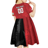 Custom British Lions-AUNZ Kid Short Sleeve Dress Australia-New Zealand Indigenous Motif LT9 - Polynesian Pride