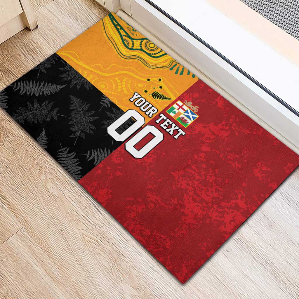 Custom British Lions-AUNZ Rubber Doormat Australia-New Zealand Indigenous Motif