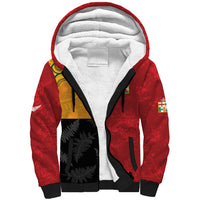 Custom British Lions-AUNZ Sherpa Hoodie Australia-New Zealand Indigenous Motif LT9 Unisex Red - Polynesian Pride