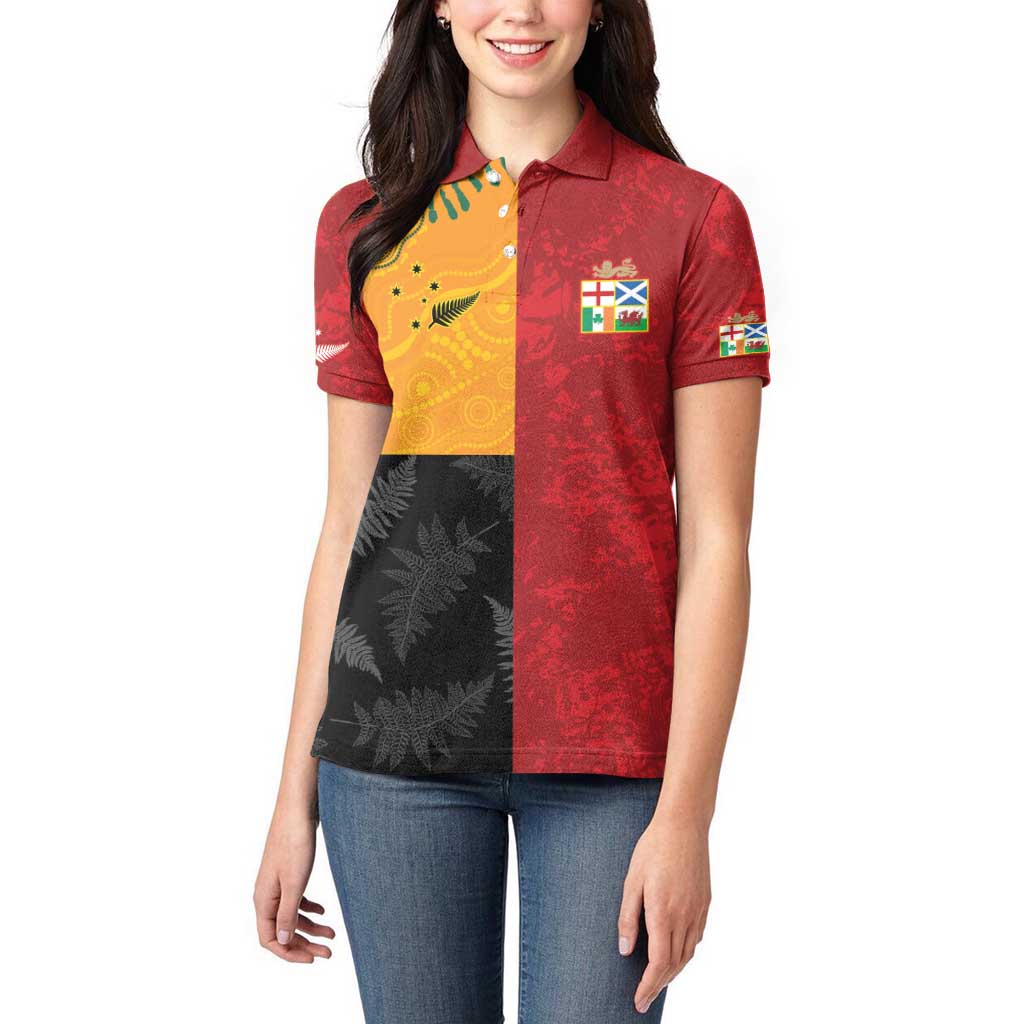 Custom British Lions-AUNZ Women Polo Shirt Australia-New Zealand Indigenous Motif LT9 - Polynesian Pride