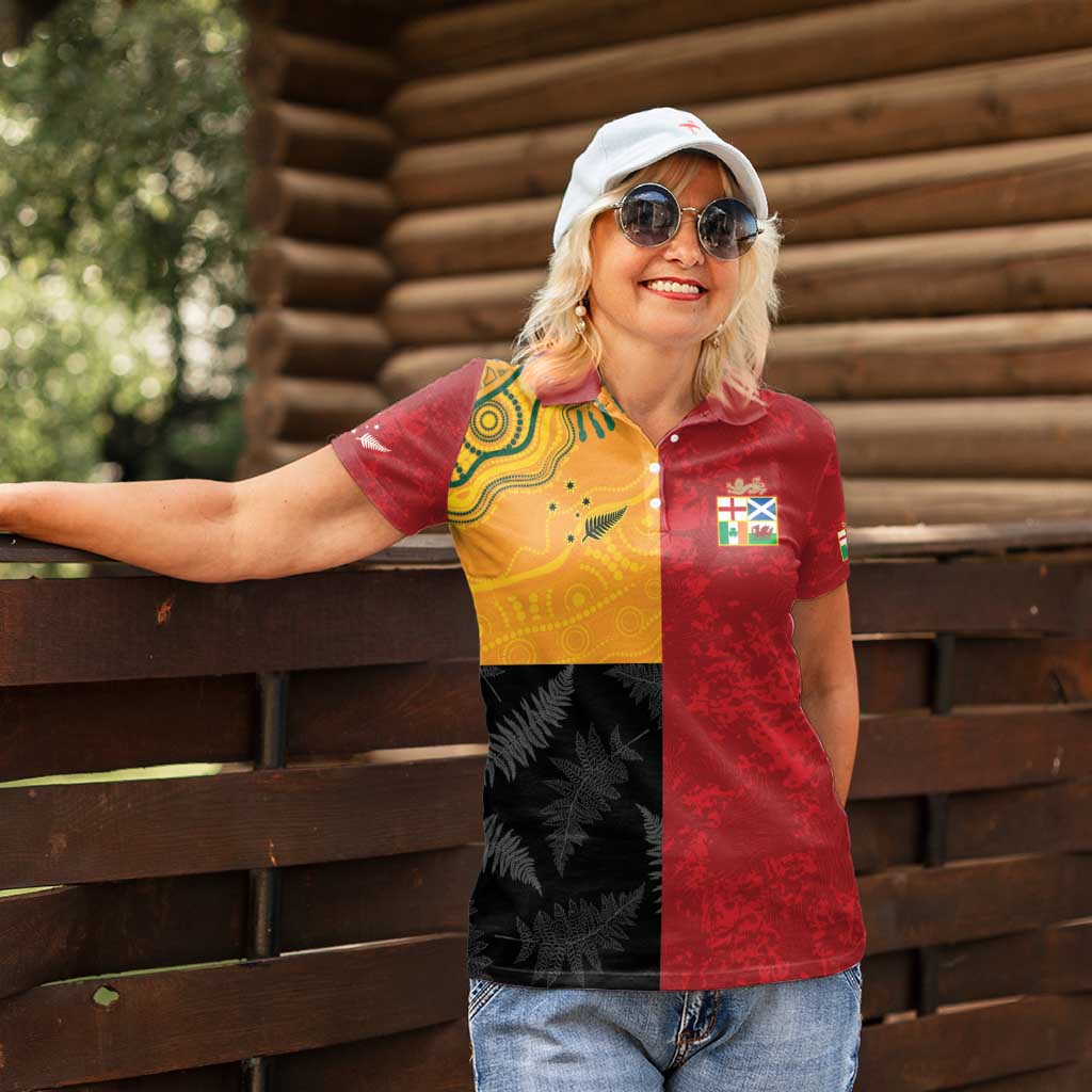 Custom British Lions-AUNZ Women Polo Shirt Australia-New Zealand Indigenous Motif LT9 - Polynesian Pride