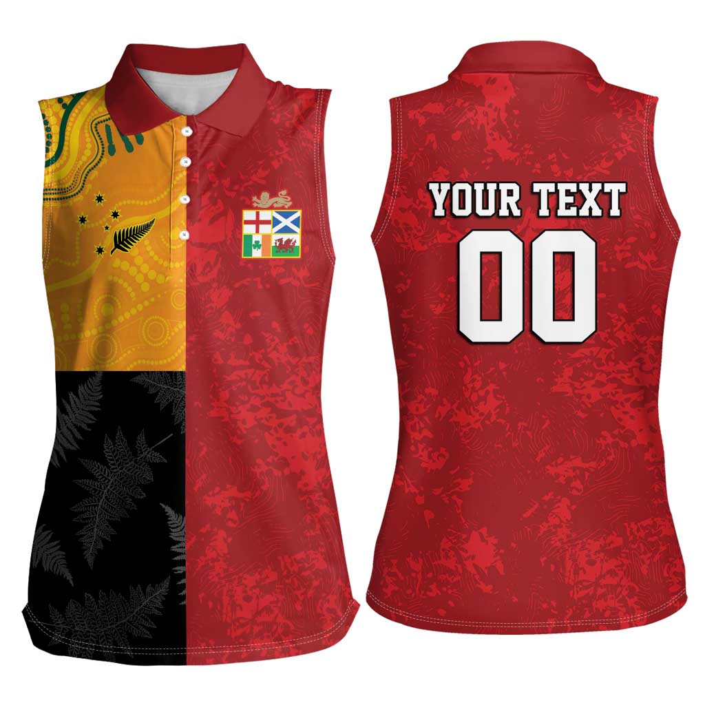 Custom British Lions-AUNZ Women Sleeveless Polo Shirt Australia-New Zealand Indigenous Motif LT9 - Polynesian Pride