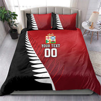 Custom British Lions New Zealand Bedding Set Half Black Fern LT9 - Polynesian Pride