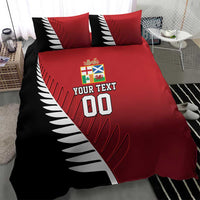 Custom British Lions New Zealand Bedding Set Half Black Fern LT9 - Polynesian Pride