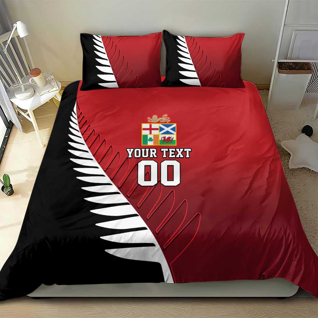 Custom British Lions New Zealand Bedding Set Half Black Fern LT9 - Polynesian Pride