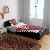 Custom British Lions New Zealand Bedding Set Half Black Fern LT9 - Polynesian Pride