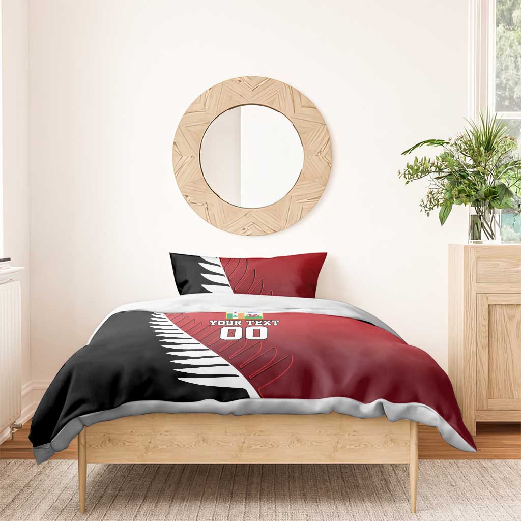 Custom British Lions New Zealand Bedding Set Half Black Fern LT9 - Polynesian Pride