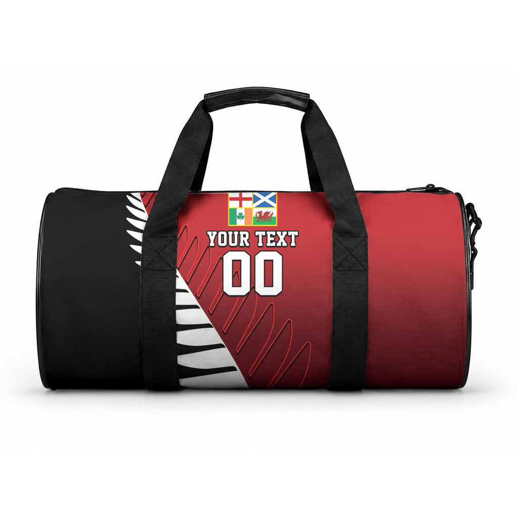 Custom British Lions New Zealand Duffle Bag Half Black Fern LT9 One size Red - Polynesian Pride