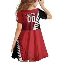 Custom British Lions New Zealand Family Matching Long Sleeve Bodycon Dress and Hawaiian Shirt Half Black Fern