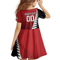 Custom British Lions New Zealand Kid Short Sleeve Dress Half Black Fern