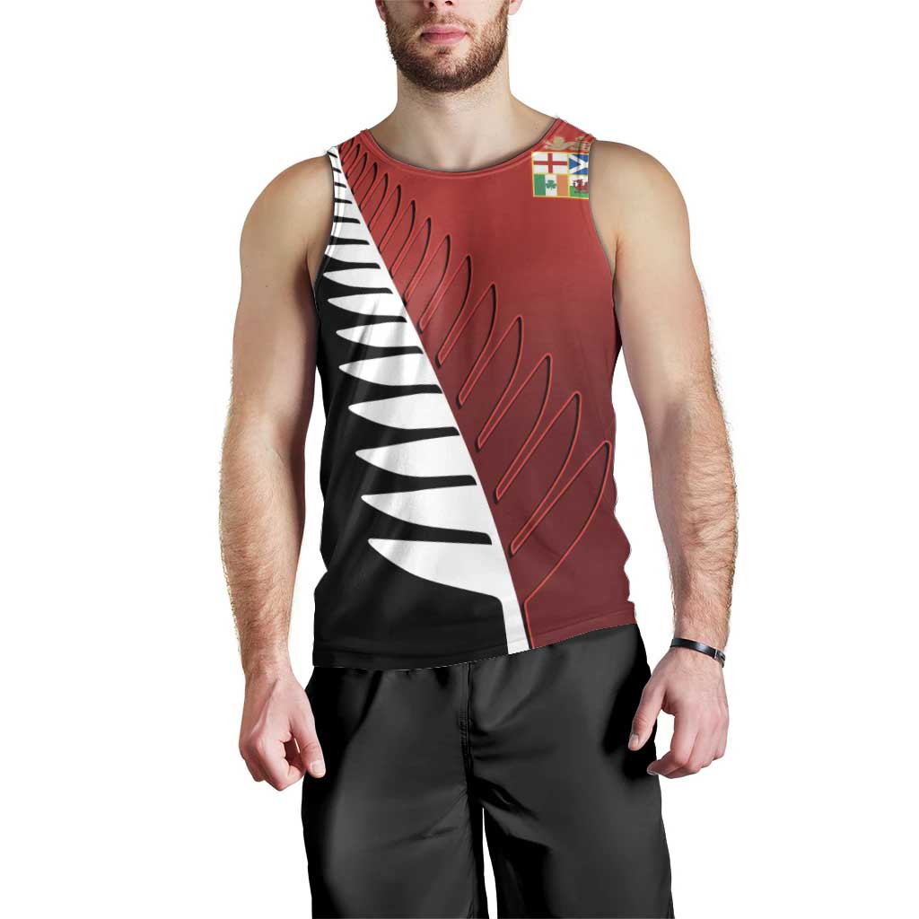 Custom British Lions New Zealand Men Tank Top Half Black Fern