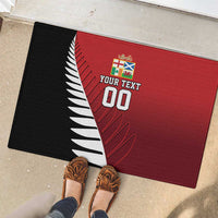 Custom British Lions New Zealand Rubber Doormat Half Black Fern
