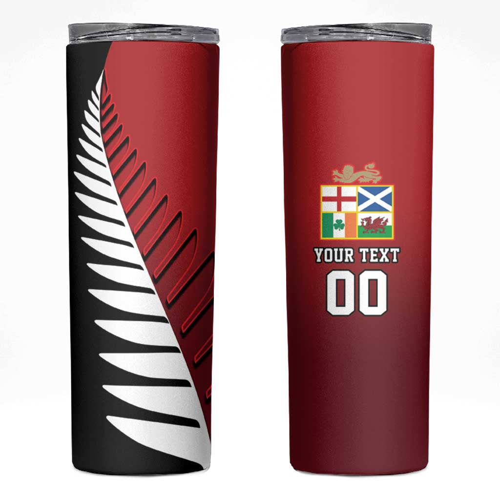 Custom British Lions New Zealand Skinny Tumbler Half Black Fern