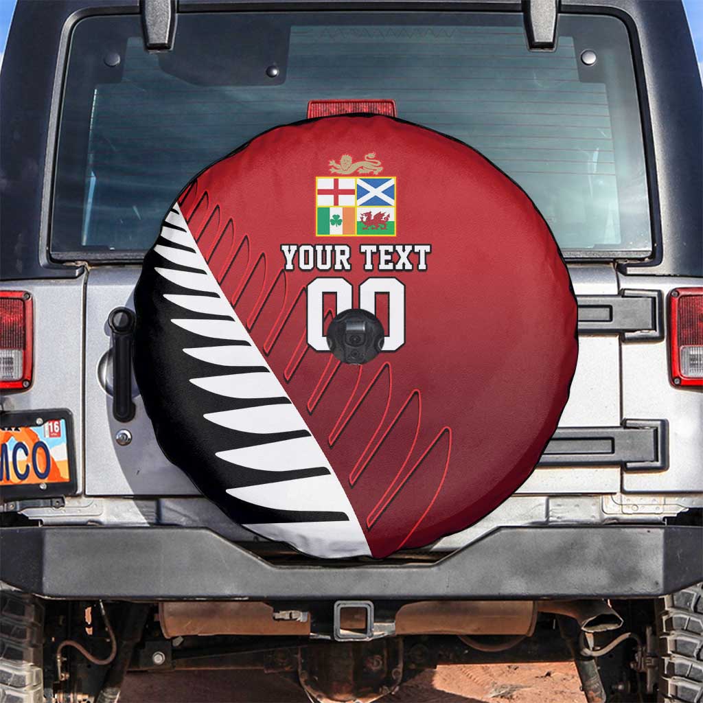 Custom British Lions New Zealand Spare Tire Cover Half Black Fern