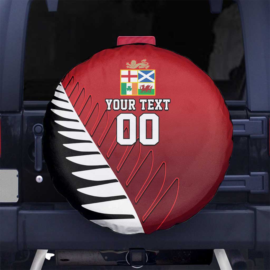 Custom British Lions New Zealand Spare Tire Cover Half Black Fern
