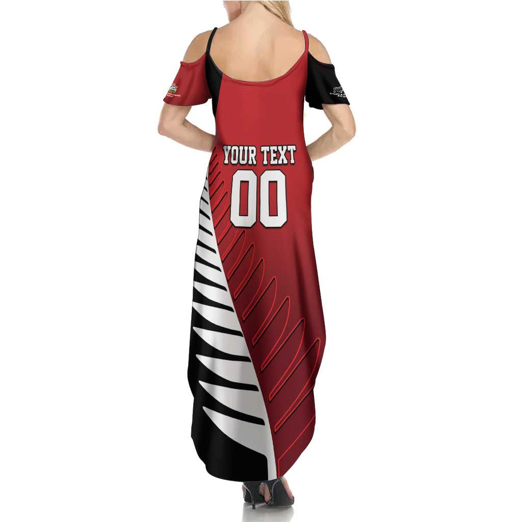 Custom British Lions New Zealand Summer Maxi Dress Half Black Fern