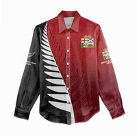 Custom British Lions New Zealand Women Casual Shirt Half Black Fern