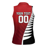 Custom British Lions New Zealand Women Sleeveless Polo Shirt Half Black Fern LT9 - Polynesian Pride