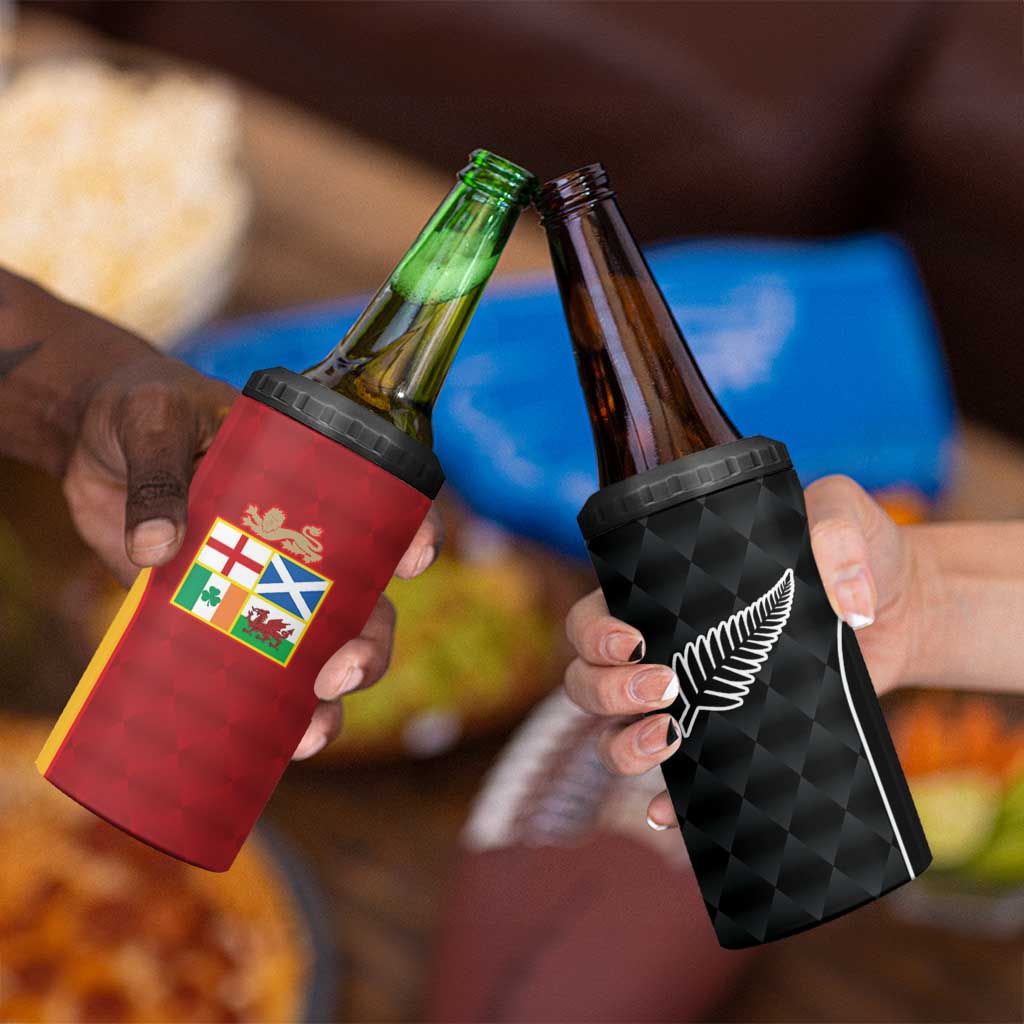 Custom British Lions New Zealand 4 in 1 Can Cooler Tumbler Sporty Style LT9 - Polynesian Pride