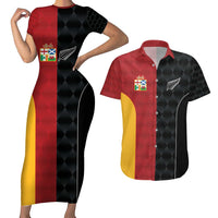 Custom British Lions New Zealand Couples Matching Short Sleeve Bodycon Dress and Hawaiian Shirt Sporty Style