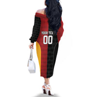 Custom British Lions New Zealand Family Matching Off The Shoulder Long Sleeve Dress and Hawaiian Shirt Sporty Style