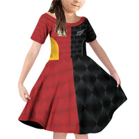 Custom British Lions New Zealand Family Matching Off Shoulder Short Dress and Hawaiian Shirt Sporty Style