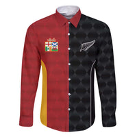 Custom British Lions New Zealand Family Matching Summer Maxi Dress and Hawaiian Shirt Sporty Style LT9 Dad's Shirt - Long Sleeve Black - Polynesian Pride