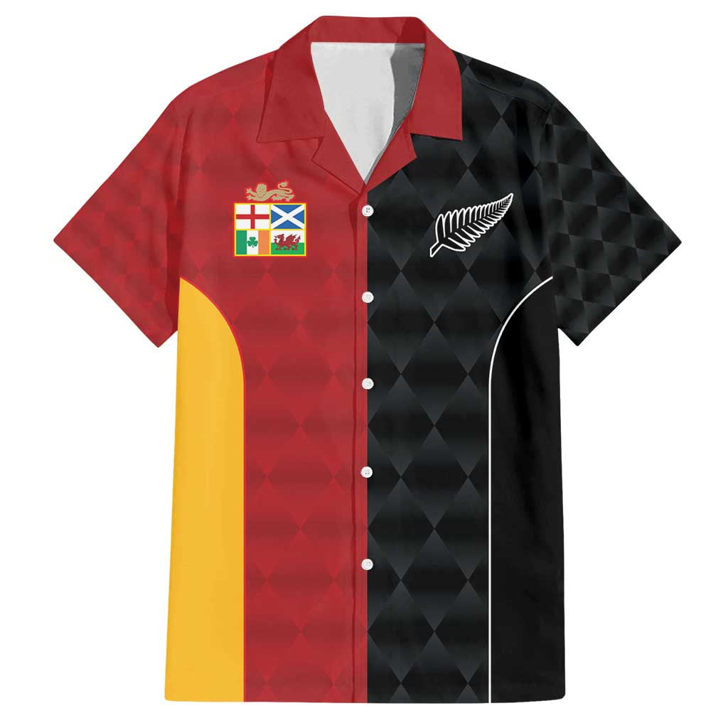 Custom British Lions New Zealand Family Matching Tank Maxi Dress and Hawaiian Shirt Sporty Style LT9 Dad's Shirt - Short Sleeve Black - Polynesian Pride