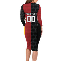 Custom British Lions New Zealand Long Sleeve Bodycon Dress Sporty Style LT9 - Polynesian Pride