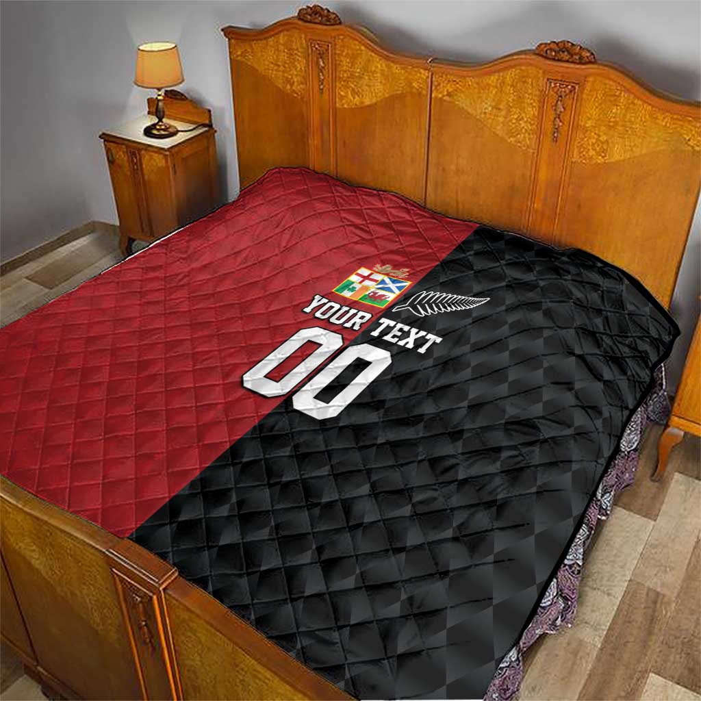 Custom British Lions New Zealand Quilt Sporty Style