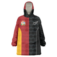 Custom British Lions New Zealand Wearable Blanket Hoodie Sporty Style LT9 One Size Black - Polynesian Pride