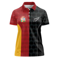 Custom British Lions New Zealand Women Polo Shirt Sporty Style LT9 Female Black - Polynesian Pride