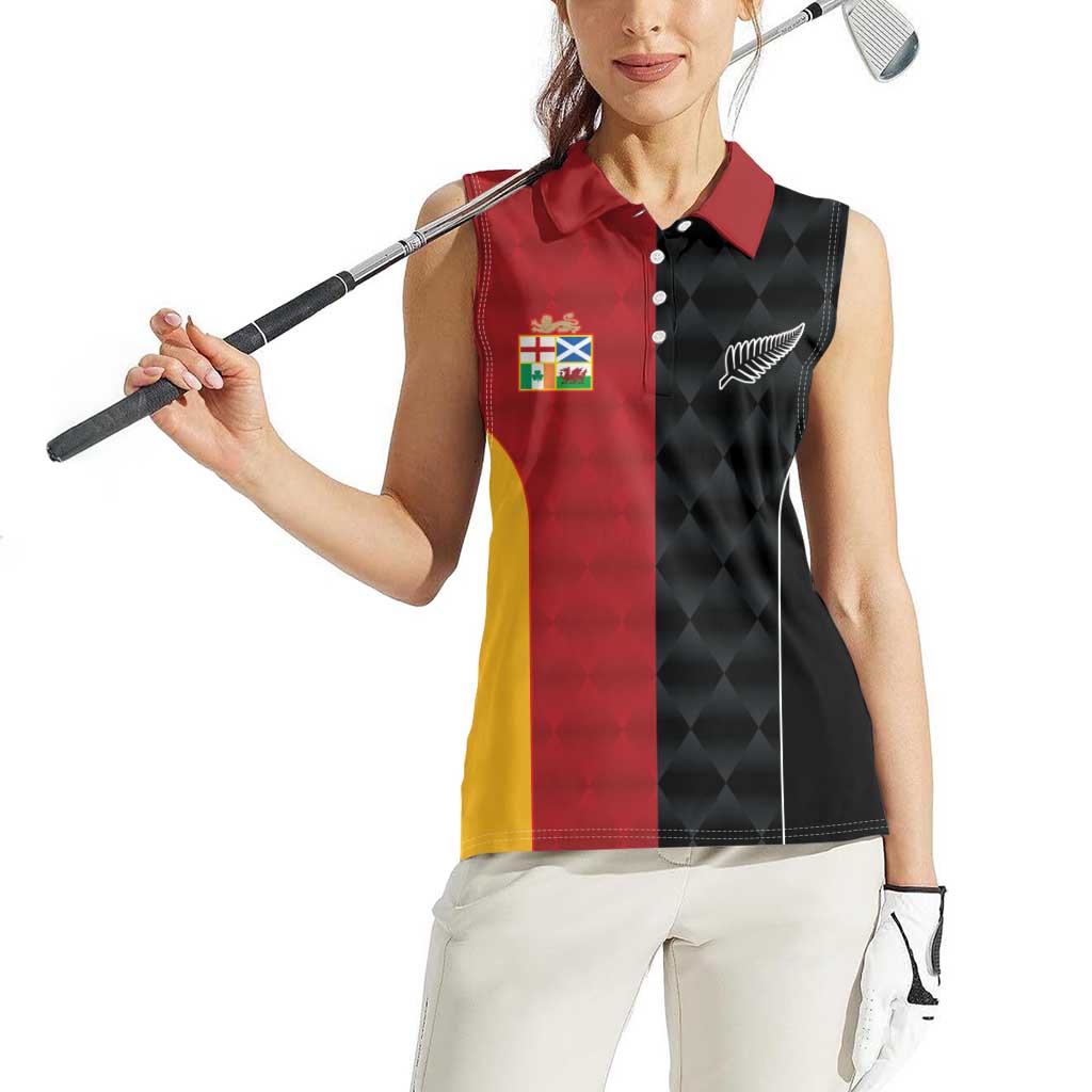 Custom British Lions New Zealand Women Sleeveless Polo Shirt Sporty Style LT9 - Polynesian Pride
