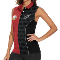 Custom British Lions New Zealand Women Sleeveless Polo Shirt Sporty Style LT9 - Polynesian Pride