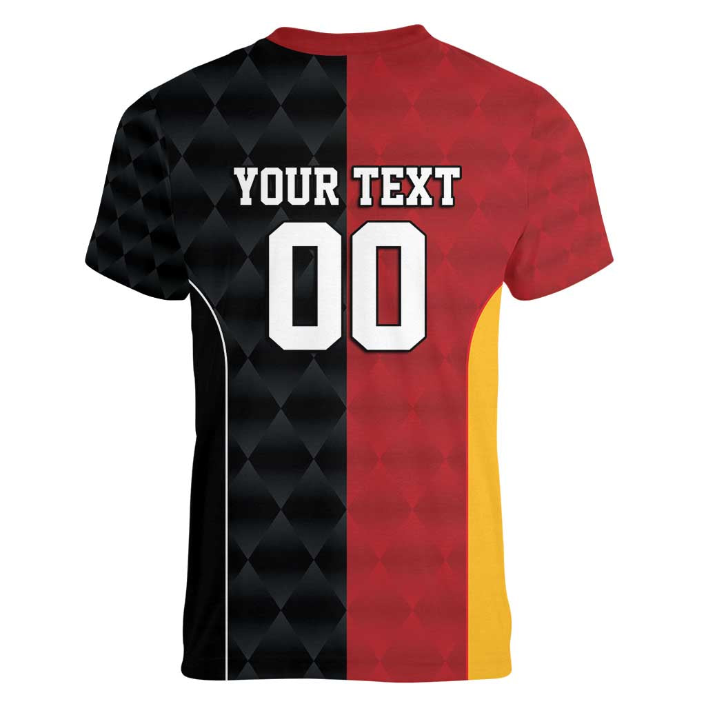Custom British Lions New Zealand Women V-Neck T-Shirt Sporty Style LT9 - Polynesian Pride