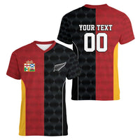 Custom British Lions New Zealand Women V-Neck T-Shirt Sporty Style LT9 - Polynesian Pride