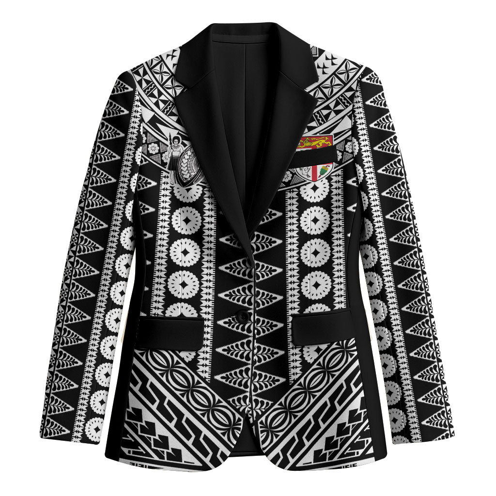 Fiji Custom Rugby National Heritage Blazer Black Traditional Masi Inspired