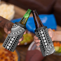 Fiji Custom Rugby National Heritage 4 in 1 Can Cooler Tumbler Black Traditional Masi Inspired