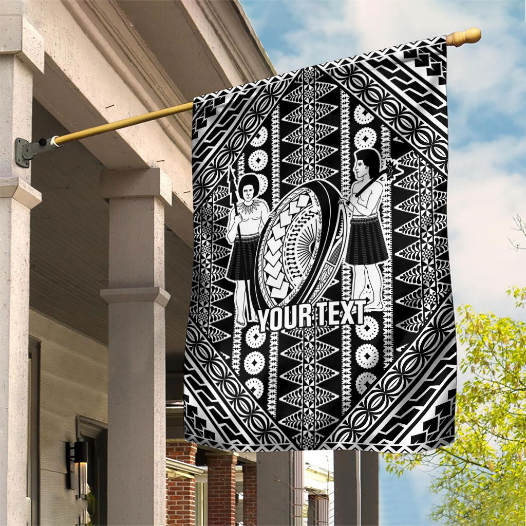 Fiji Custom Rugby National Heritage Garden Flag Black Traditional Masi Inspired LT9 House Flag Black - Polynesian Pride