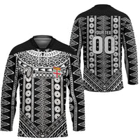 Fiji Custom Rugby National Heritage Hockey Jersey Black Traditional Masi Inspired